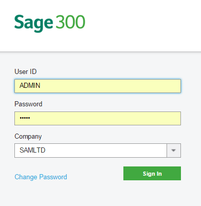 Sage 300c screen shot