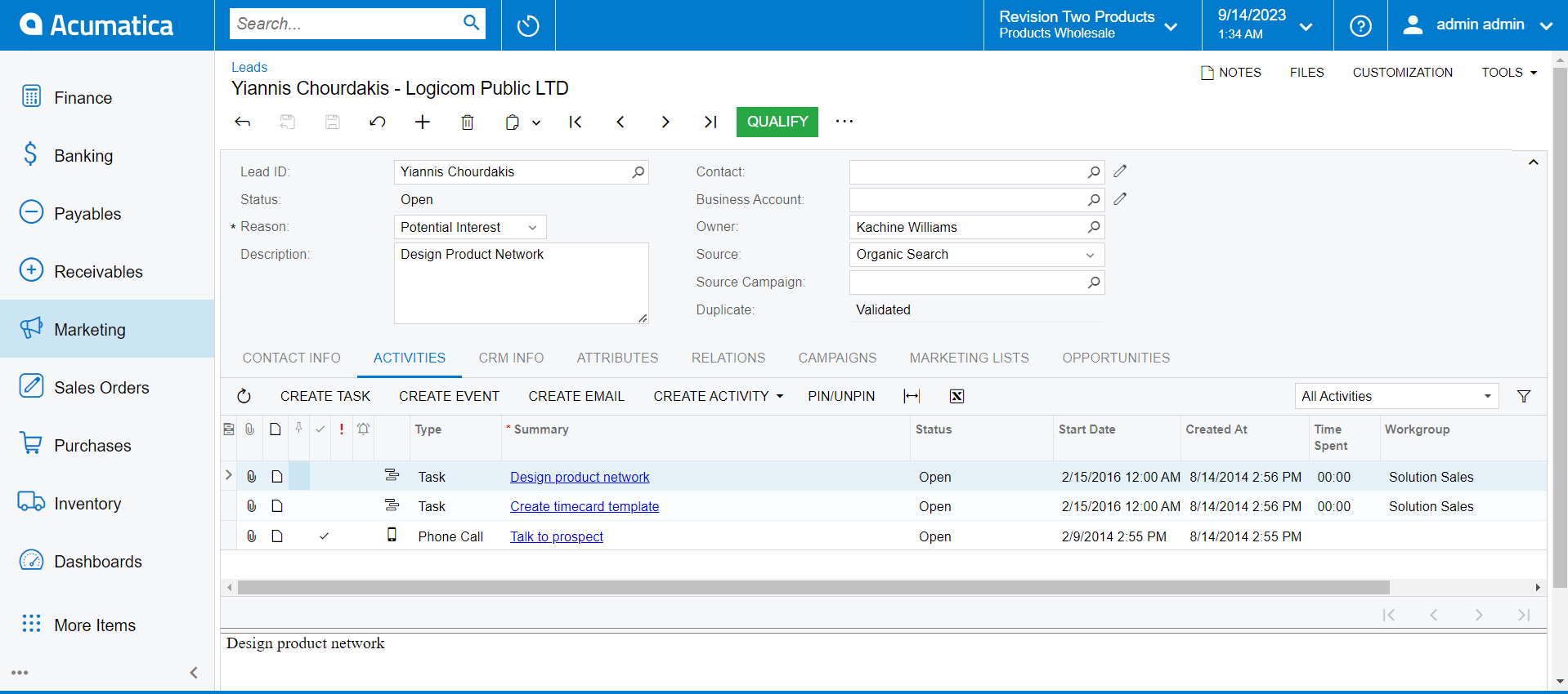 Acumatica CRM UK Leads